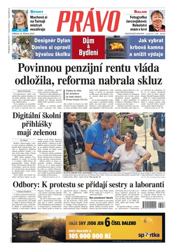 Obálka e-magazínu Deník Právo 25.10.2023