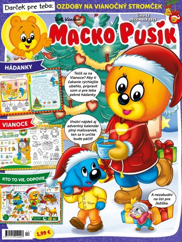Obálka e-magazínu Macko Pusík 12/2025