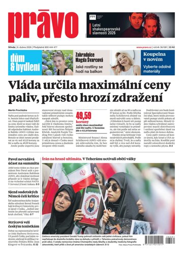 Obálka e-magazínu Deník Právo 8.4.2026