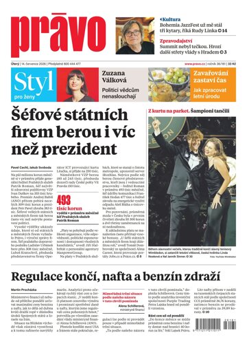 Obálka e-magazínu Deník Právo 14.7.2026