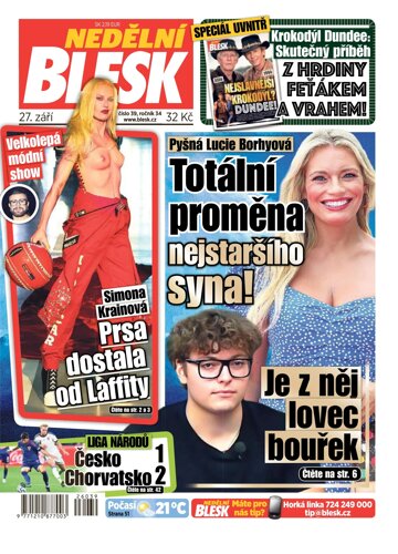 Obálka e-magazínu Nedělní Blesk 27.9.2026