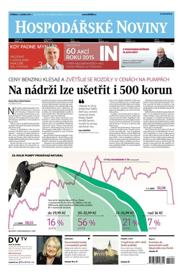 Obálka e-magazínu Hospodářské noviny 004 - 7.1.2015