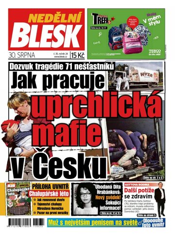 Obálka e-magazínu Nedělní Blesk 30.8.2015