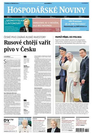 Obálka e-magazínu Hospodářské noviny 145 - 28.7.2016