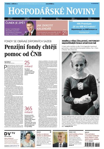 Obálka e-magazínu Hospodářské noviny 170 - 1.9.2016