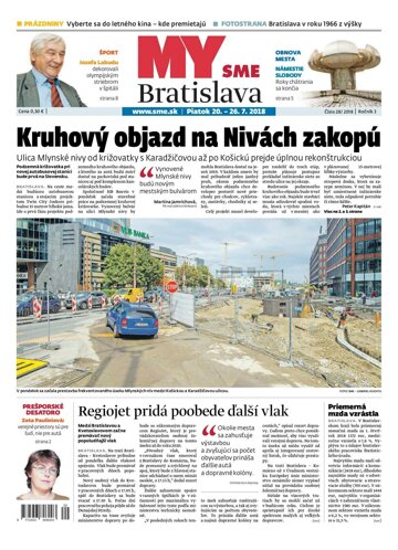 Obálka e-magazínu SME MY Bratislava 20/7/2018