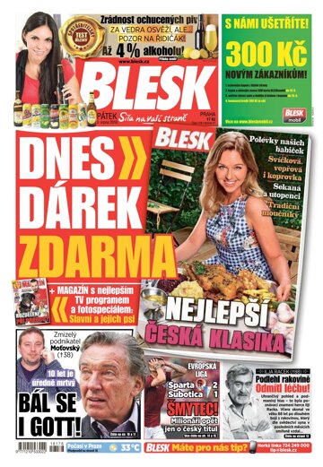 Obálka e-magazínu Blesk 3.8.2018