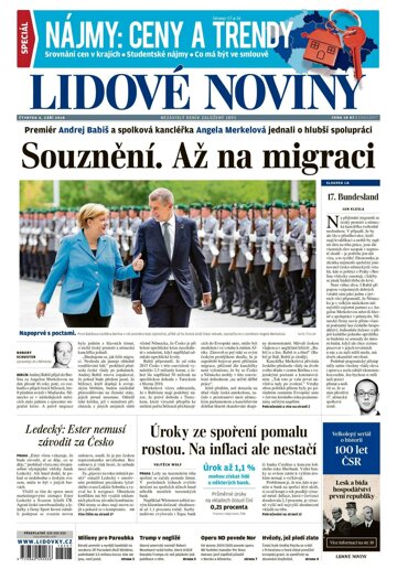 Obálka e-magazínu Lidové noviny 6.9.2018