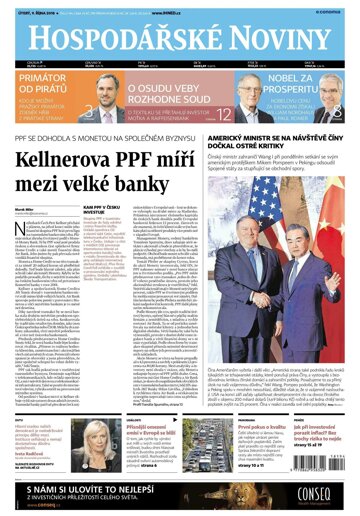 Obálka e-magazínu Hospodářské noviny 194 - 9.10.2018
