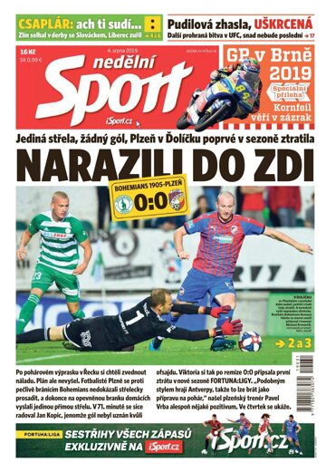 Obálka e-magazínu Nedělní Sport 4.8.2019