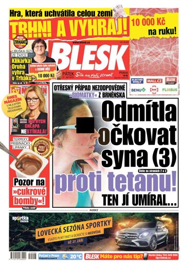 Obálka e-magazínu Blesk 27.9.2019