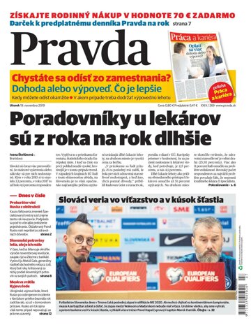 Obálka e-magazínu Pravda 19. 11. 2019