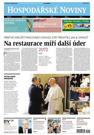 Obálka e-magazínu Hospodářské noviny 112 - 11.6.2015