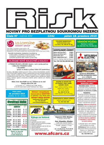 Obálka e-magazínu Risk 97/2015