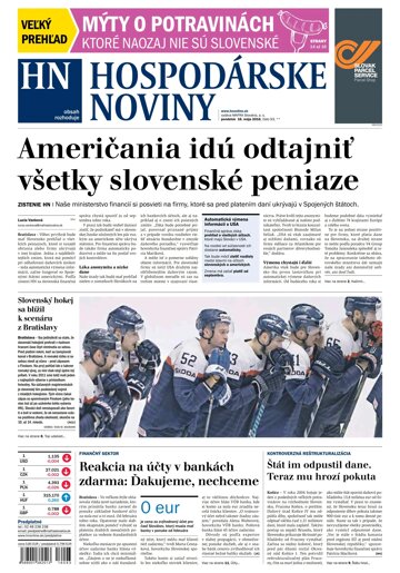 Obálka e-magazínu Hospodárske noviny 16.05.2016