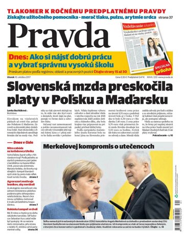 Obálka e-magazínu Pravda 10. 10. 2017