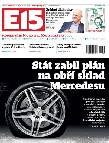 Obálka e-magazínu E15 22.5.2019