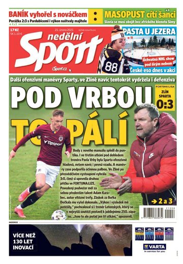 Obálka e-magazínu Nedělní Sport 21.2.2021