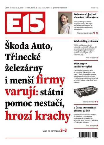 Obálka e-magazínu E15 23.9.2022