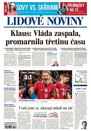 Obálka e-magazínu Lidové noviny 25.3.2023