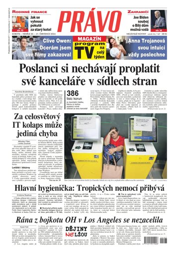 Obálka e-magazínu Deník Právo 20.7.2024