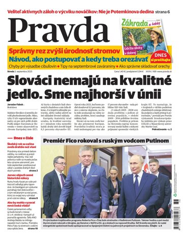 Obálka e-magazínu Pravda 3.9.2025