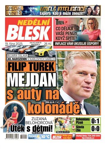 Obálka e-magazínu Nedělní Blesk 19.10.2025