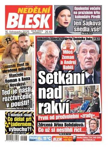 Obálka e-magazínu Nedělní Blesk 16.11.2025