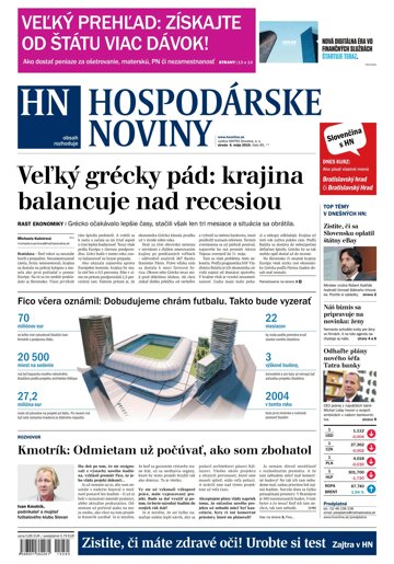Obálka e-magazínu Hospodárske noviny 06.05.2015