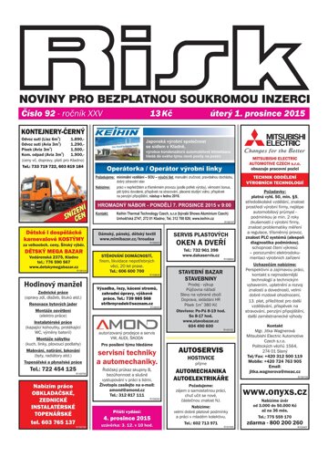 Obálka e-magazínu Risk 92/2015