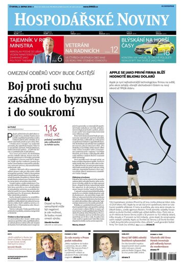 Obálka e-magazínu Hospodářské noviny 147 - 2.8.2018