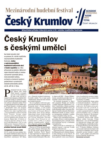 Obálka e-magazínu Mimořádné přílohy LN extra Čechy - 12.9.2020