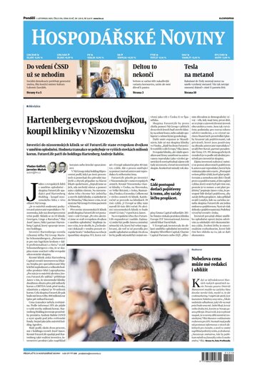 Obálka e-magazínu Hospodářské noviny 210 - 1.11.2021
