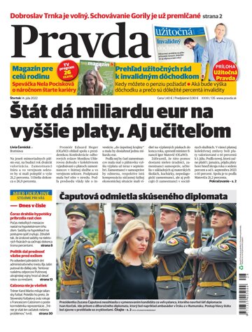 Obálka e-magazínu Pravda 14. 7. 2022