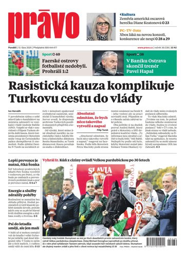 Obálka e-magazínu Deník Právo 13.10.2025