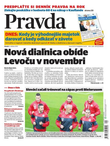 Obálka e-magazínu Pravda 6.10.2015
