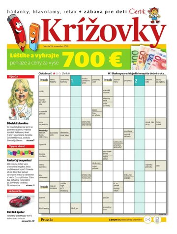 Obálka e-magazínu Krížovky 28. 11. 2015