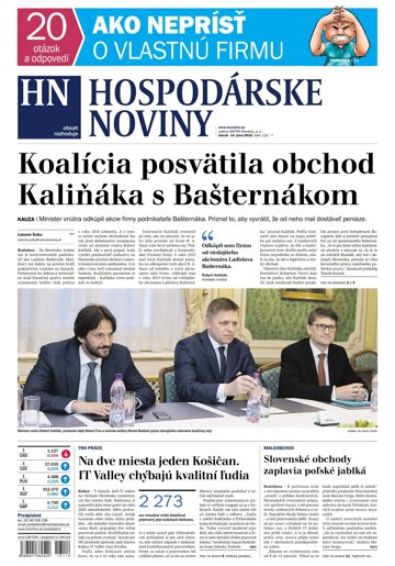 Obálka e-magazínu Hospodárske noviny 14.06.2016