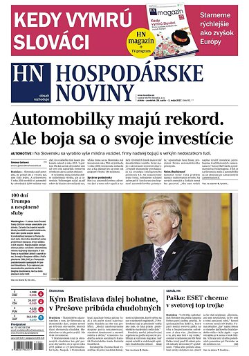 Obálka e-magazínu Hospodárske noviny 28.04.2017
