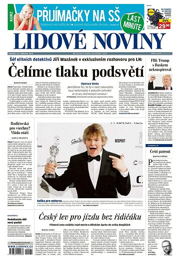 Obálka e-magazínu Lidové noviny 25.3.2019