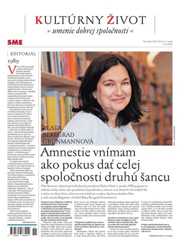 Obálka e-magazínu SME Kultúrny Život 15/11/2019