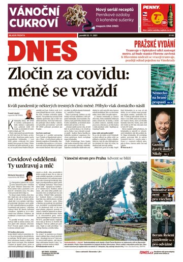 Obálka e-magazínu MF Dnes 22.11.2021