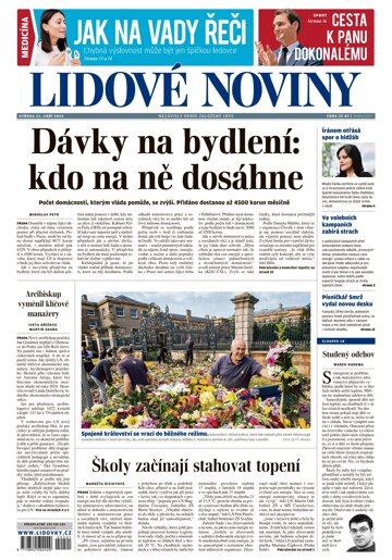 Obálka e-magazínu Lidové noviny 21.9.2022