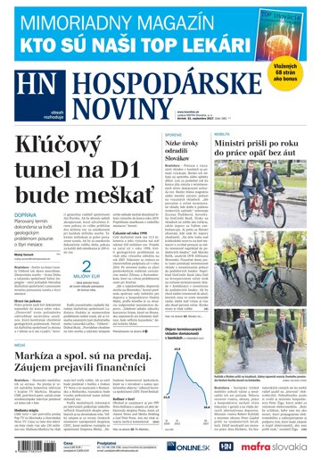 Obálka e-magazínu Hospodárske noviny 21.09.2017