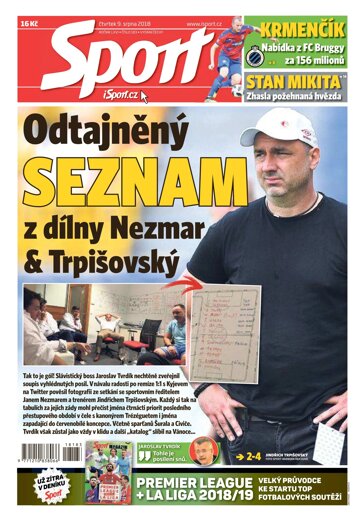 Obálka e-magazínu Sport 9.8.2018