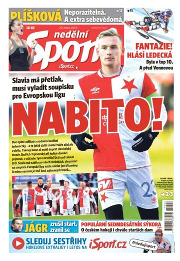 Obálka e-magazínu Nedělní Sport 20.1.2019