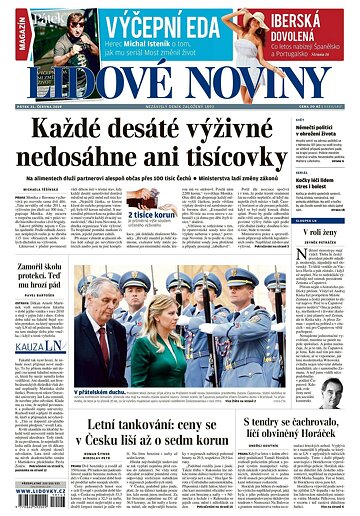 Obálka e-magazínu Lidové noviny 21.6.2019