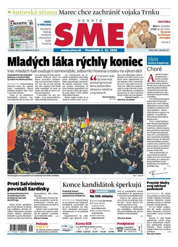 Obálka e-magazínu SME 2.12.2019-