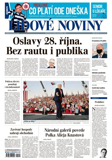 Obálka e-magazínu Lidové noviny 14.10.2020