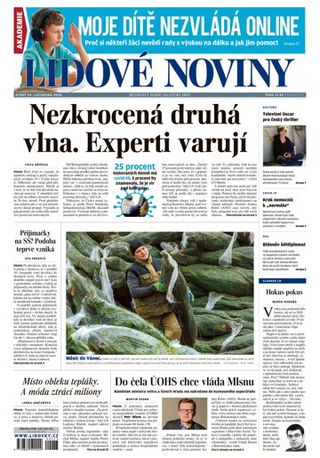 Obálka e-magazínu Lidové noviny 24.11.2020